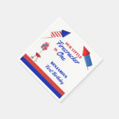 7月1日の誕生日のリトルフィレクラッカー4th スタンダードカクテルナプキン (角)