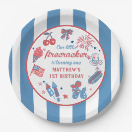 7月1日の誕生日のリトルフィレクラッカー4th ペーパープレート