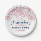 7月1日の誕生日のリトルフィレクラッカー4th ペーパープレート (正面)