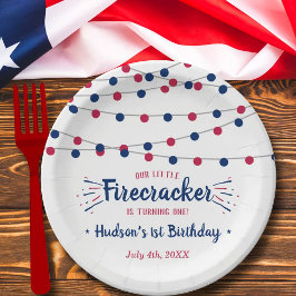 7月1日の誕生日のリトルフィレクラッカー4th ペーパープレート
