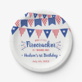 7月1日の誕生日のリトルフィレクラッカー4th ペーパープレート (正面)