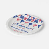 7月1日の誕生日のリトルフィレクラッカー4th ペーパープレート (アングル)