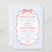 7月1日の誕生日のリトルフィレクラッカー4th 招待状 (正面)