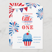 7月1日の誕生日のリトルフィレクラッカー4th 招待状 (正面/裏面)