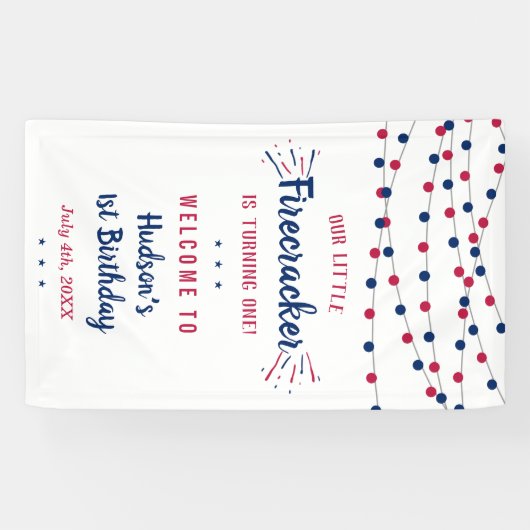 7月1日の誕生日のリトルフィレクラッカー4th 横断幕 (横)