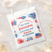 7月1日の誕生日の私たちの小さな爆竹4日 フェイバーバッグ (クリップ留めされた状態)