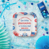 7月1日の誕生日の私たちの小さな爆竹4日 ペーパープレート (パーティー)