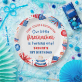 7月1日の誕生日の私たちの小さな爆竹4日 ペーパープレート (パーティー)