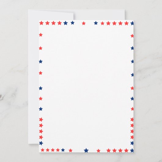 7月1日の誕生日の赤と青のファイアートラッカー 招待状 (裏面)