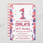 7月1日の誕生日パーティー 招待状 (正面/裏面)