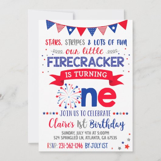 7月1日招待状赤白青 招待状 (正面)