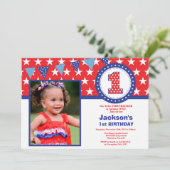 7月1日第1誕生日招待状 招待状 (スタンド正面)