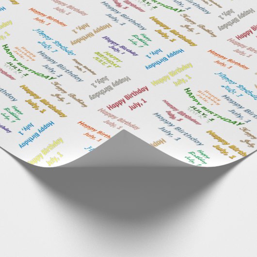 7月1日誕生日ギフト包装紙 ラッピングペーパー (角)