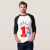 7月1日4日（金）黒白メンズベーシックスリーブ Tシャツ (正面フル)