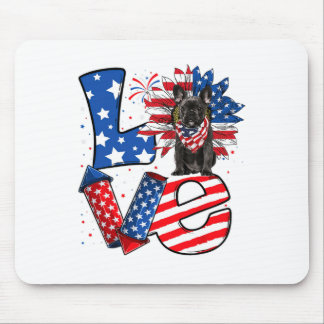 7月12日の愛国的な愛のフランスのブルドッグ私たち マウスパッド