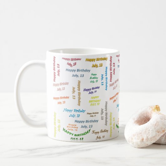 7月13日 誕生日マグカップ コーヒーマグカップ (ドーナツ)