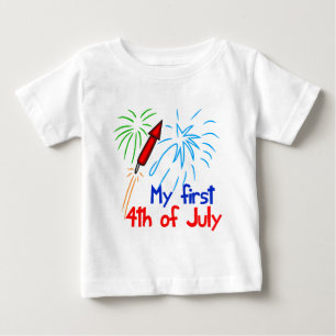7月14日かわいい花火 ベビーTシャツ