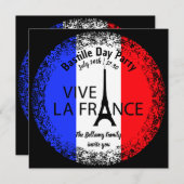 7月14日バスティーユ・デー・パーティーのお祝い 招待状 (正面/裏面)