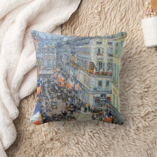 7月14日Rue Daunnou by Childe Hasssam クッション (ブランケット)