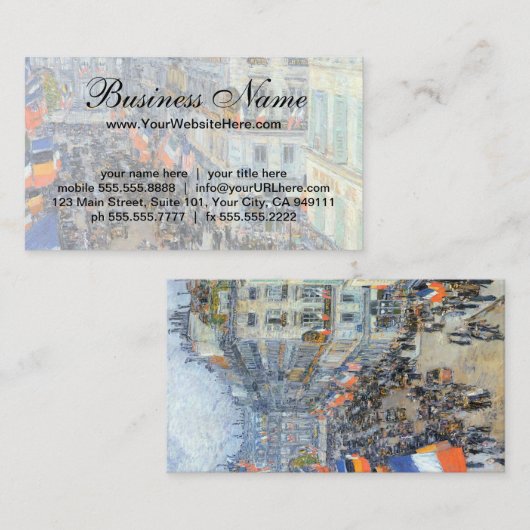 7月14日Rue Daunnou by Childe Hasssam 名刺 (正面/裏面)