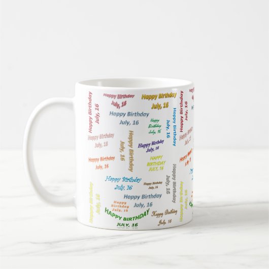 7月16日 誕生日マグカップ コーヒーマグカップ (左)