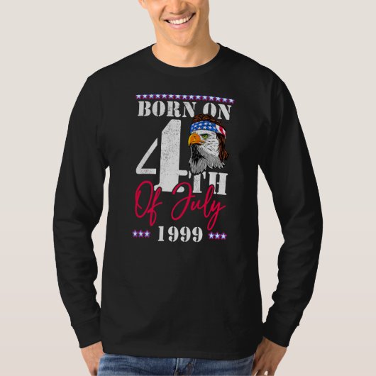7月19日に生まれアメリカ愛国的なイーグル Tシャツ (正面)