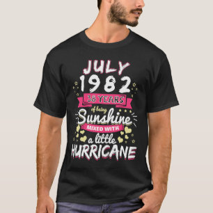 7月1982女の子38年の太陽の混合Hurri Tシャツ