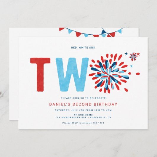 7月2日の赤と白と青4日 招待状 (正面/裏面)