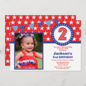 7月2日の4日誕生日招待状 招待状 (正面/裏面)