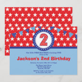 7月2日の4日誕生日招待状 招待状 (正面/裏面)