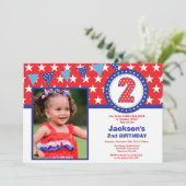 7月2日の4日誕生日招待状 招待状 (スタンド正面)