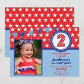 7月2日の4日誕生日招待状 招待状 (正面/裏面)