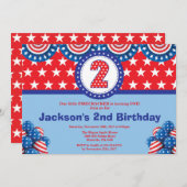 7月2日の4日誕生日招待状 招待状 (正面/裏面)