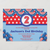 7月2日の4日誕生日招待状 招待状 (正面/裏面)