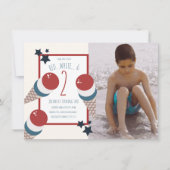 7月2日の4th誕生日アイスクリームと星写真 招待状 (正面)