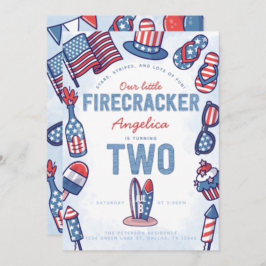 7月2日パーティの招待状4日 招待状 (正面/裏面)