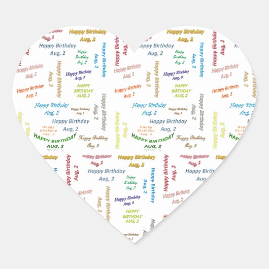 7月2日誕生日シール ハートシール (正面)