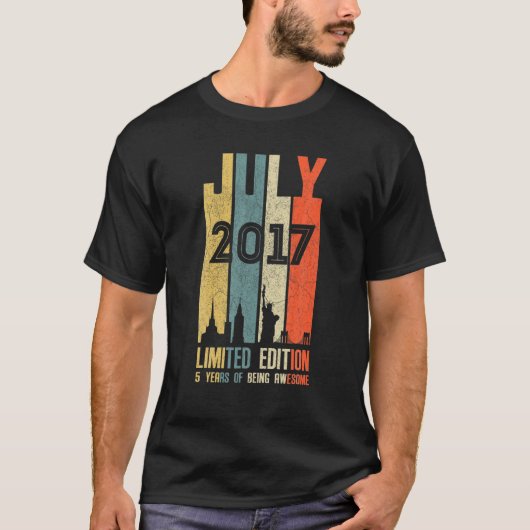 7月2017 5誕生日5歳2017誕生日Vint Tシャツ (正面)