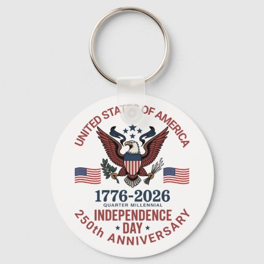 7月250周年記念4日 – ヴィンテージ愛国 キーホルダー (正面)