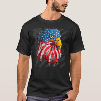 7月3日のイーグルヘッドアメリカ国旗の愛国心4日 Tシャツ