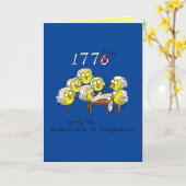 7月4おもしろい日独立宣言 カード (黄色い花)
