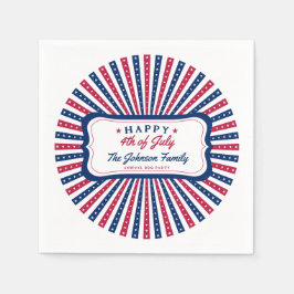 7月4カスタム日アメリカ家族Summer BBQパーティー スタンダードカクテルナプキン