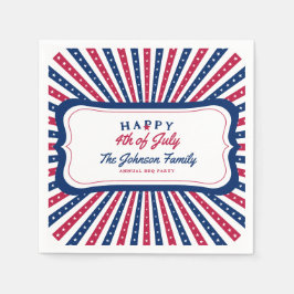 7月4カスタム日アメリカ家族Summer BBQパーティー スタンダードカクテルナプキン