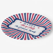 7月4カスタム日アメリカ家族Summer BBQパーティー ペーパープレート (アングル)
