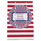 7月4カスタム日アメリカ家族Summer BBQパーティー ミディアムペーパーバッグ (裏面)