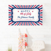 7月4カスタム日アメリカ家族Summer BBQパーティー 横断幕 (インサイチュ)