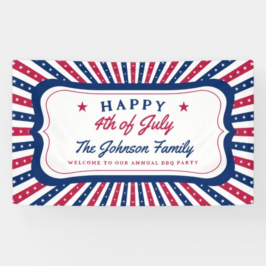 7月4カスタム日アメリカ家族Summer BBQパーティー 横断幕 (横)
