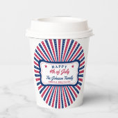 7月4カスタム日アメリカ家族Summer BBQパーティー 紙コップ (裏面)