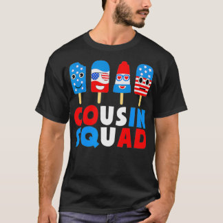 7月4日いとこの分隊クルーおもしろいアメリカ氷P Tシャツ