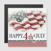 7月4日おめでとう アメリカ国旗のビンテージ風デザイン (正面/裏面)